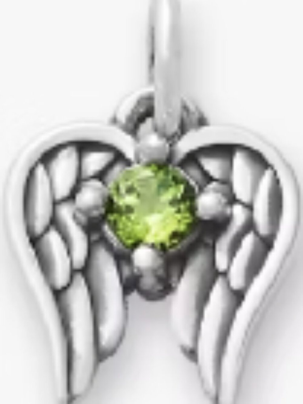 James Avery Peridot (August) Angel Wings Birthstone Charm